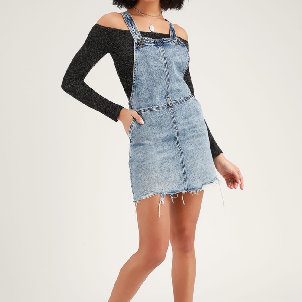 Lulu's Denim Jean Overall Dress